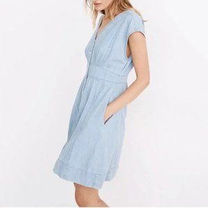Madewell Cap Sleeve Denim Midi Dress